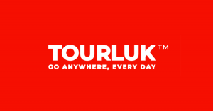 Logo Tourluk màu trắng trên nền đỏ, nền tảng thuộc Top OTA Tour Ở Việt Nam hỗ trợ đặt tour du lịch Đồi cừu Suối Nghệ.