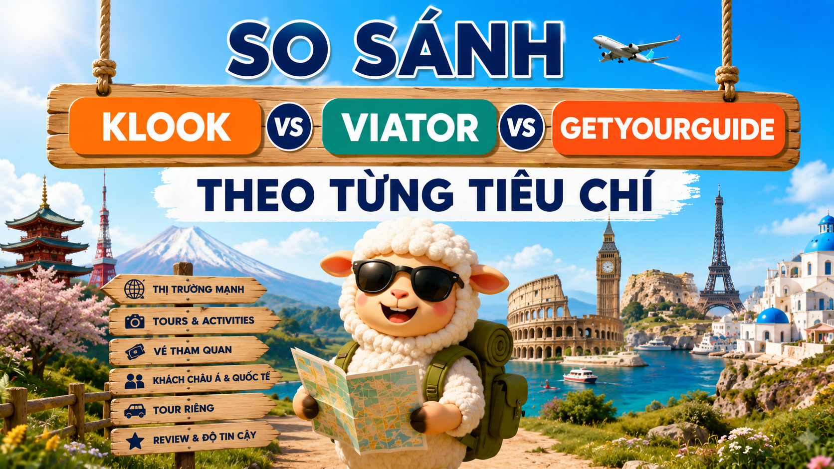 So sánh Klook, Viator và GetYourGuide theo từng tiêu chí